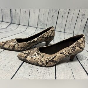 Clarks Snake skin high heels size 8